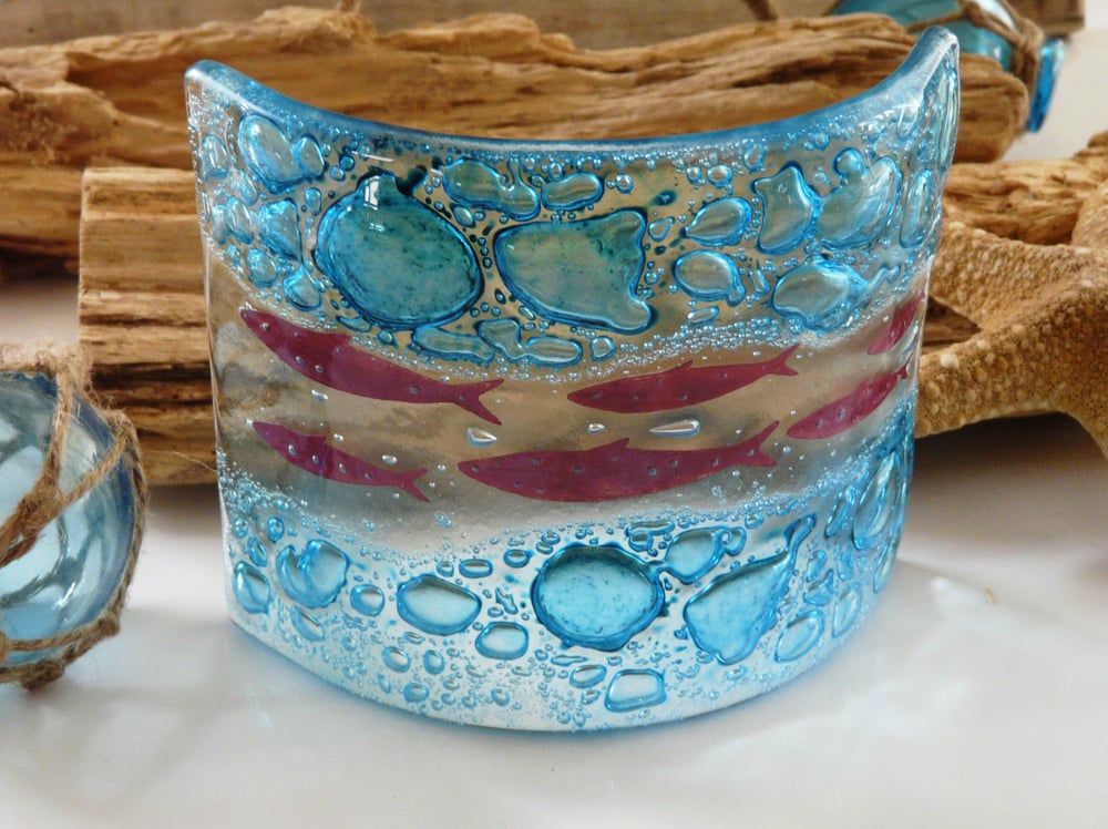Image of Turquoise Bubble Curved Panel