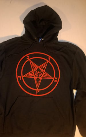 Image of Pentagram - Hooded Sweatshirt with Red Print