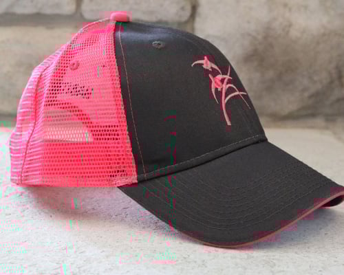 Image of Charcoal & Hot Pink Trucker Hat