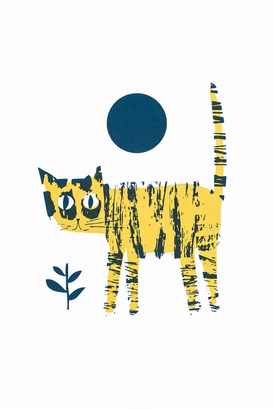 Image of Yellow cat with anxiety