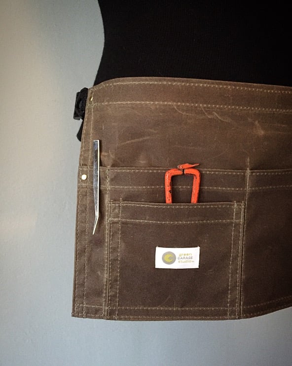 Handmade Waist Apron | STYLIST | 4 Pocket Waxed Canvas Waist Apron.