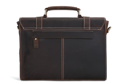 Image of Handmade Vintage Style Leather Briefcase Messenger Bag Satchel Bag Crossbody Shoulder Bag 12007