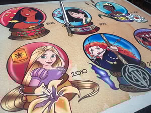 Image of Disney Princess Crystal Ball Series Tattoo Flash Set: DisCBSet1 11x14