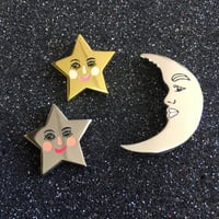 Image 3 of Starface Enamel Pin in Gold or Silver