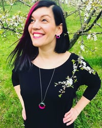 Set DoubleCircle fuchsiová růžová x šedá