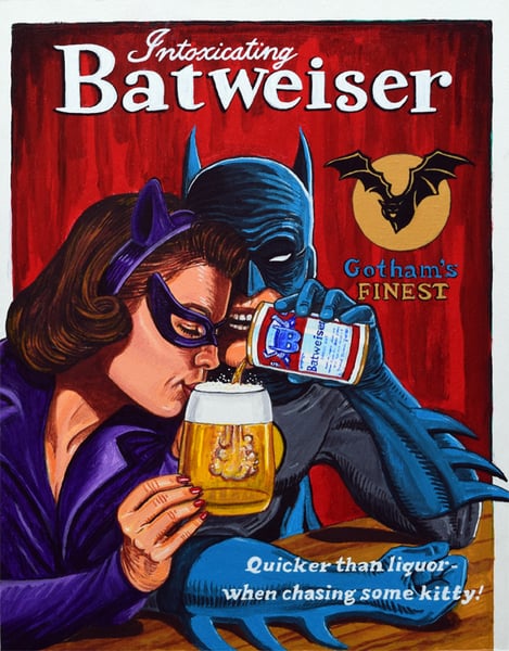 Image of "Intoxicating Batweiser" signed canvas print