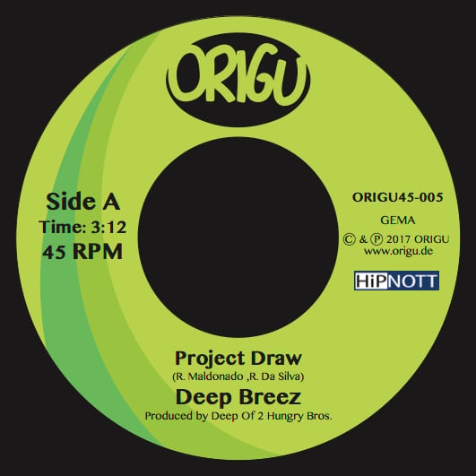 Image of 7" Deep Breez: Project Draw b/w Hammer feat. P.so, Jise One & DJ Static (ORIGU45-005)