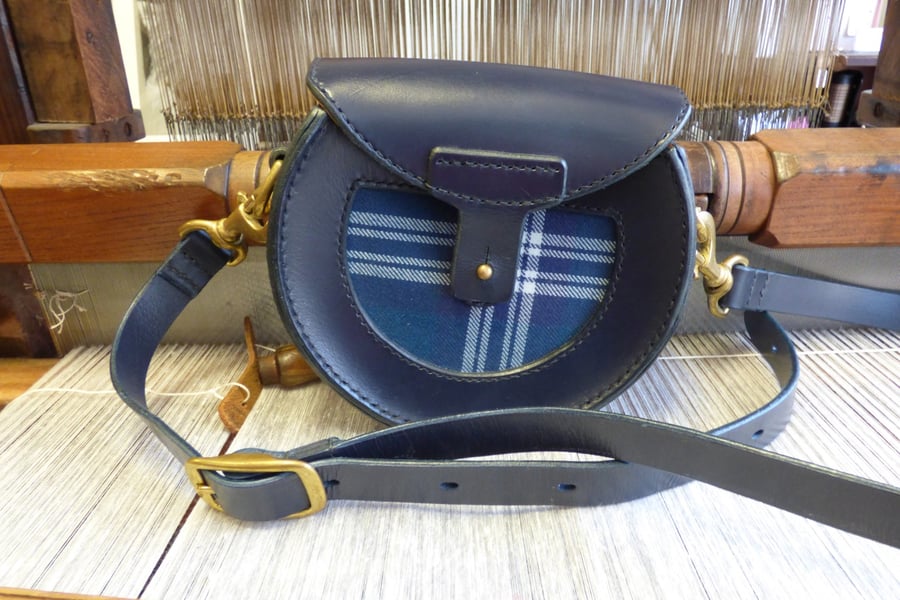 Image of Kinfauns Saddlebag in Blue Bridle Leather