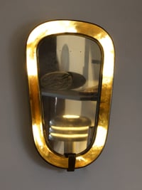 Image 4 of Art Deco Backlit Brass Mirror