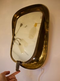 Image 3 of Art Deco Backlit Brass Mirror