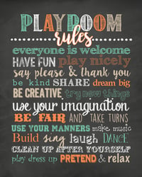 Image 1 of Playroom Rules Chalkboard