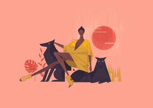 Image of Dogs and Dames I // A3 Art Print