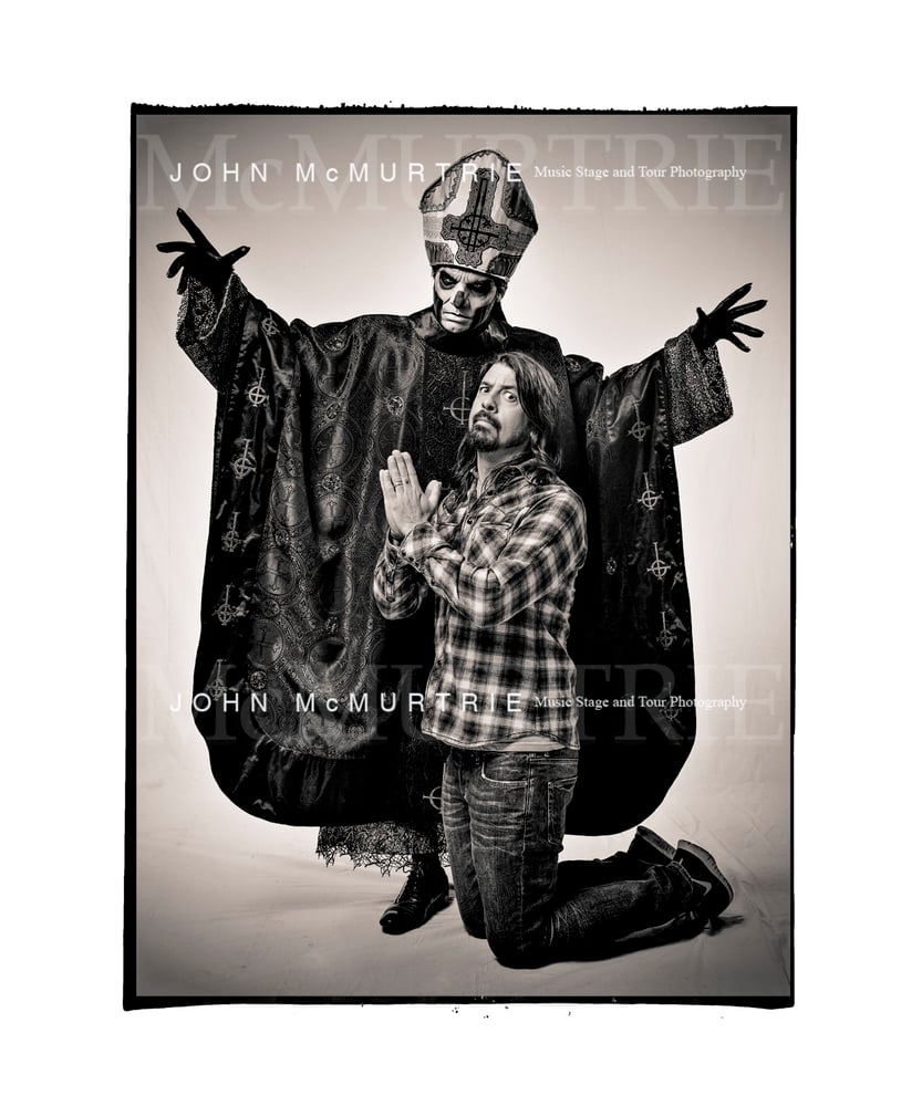 Image of Dave Grohl and Papa Emeritus III from GHOST 