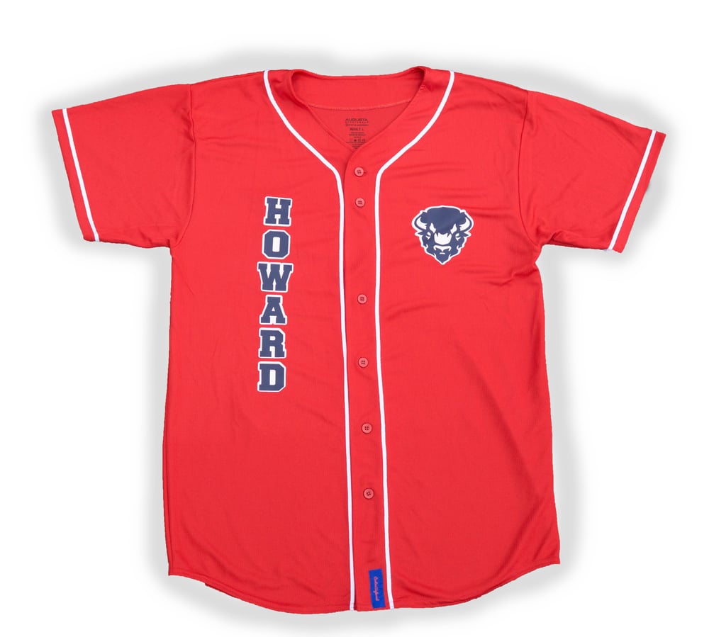 Image of Howard University Baseball Jersey Red/White