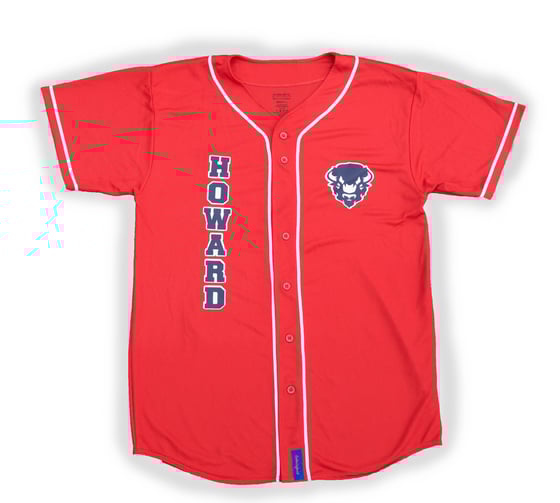Image of Howard University Baseball Jersey Red/White