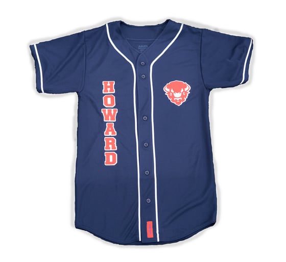 Image of Howard University Baseball Jersey Navy/White