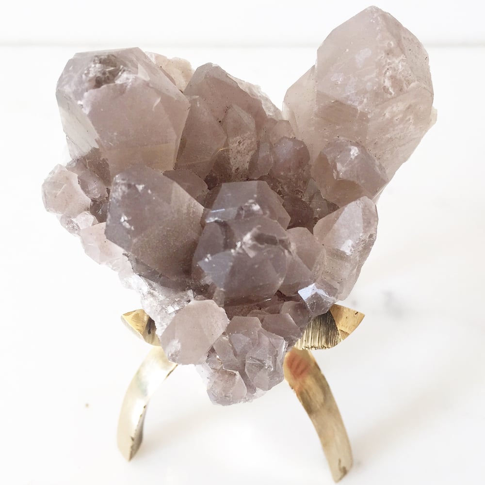 Image of Handcrafted Brass Claw Mineral + Crystal + Stone Specimen Stand