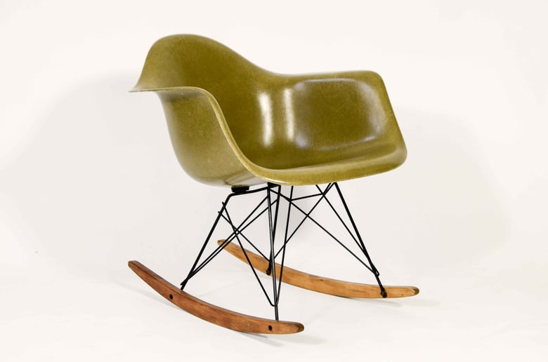 Image of All original Baby Rocker with brass tag Herman Miller employee