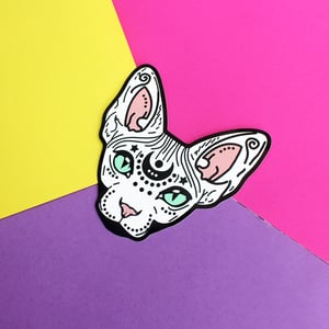 Image of Mystical Sphynx Cat, Die Cut Vinyl Sticker - 10cm - Cat Sticker