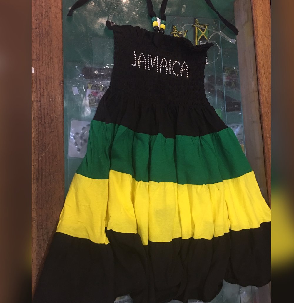 Jamaica girls dress with rhinestones 
