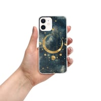 Image 16 of Blue and Gold Celestial Moons Design Clear Case for iPhone®