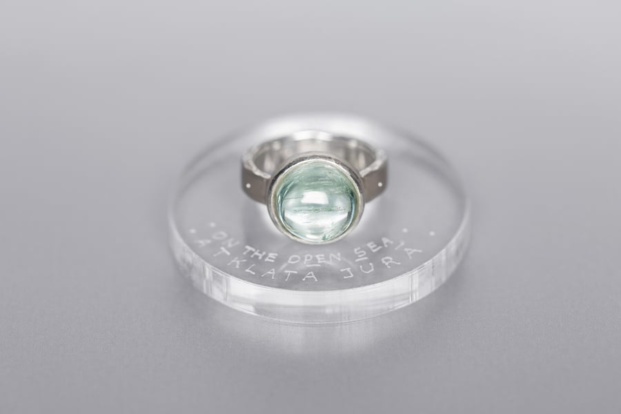 Image of "At the open sea" silver ring with aquamarine  · IPSO IN MARI ·
