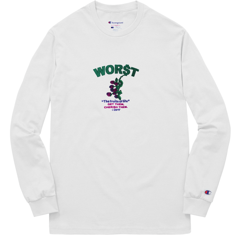 Image of WORST "FRUITS" LS TEE WHITE