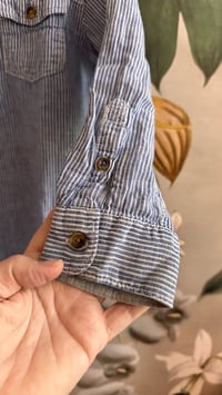 Image 3 of Leinenhemd, Blauweiss gestreift, Groesse 110