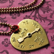 Image of Love me Love me Not spinner heart necklace with rose