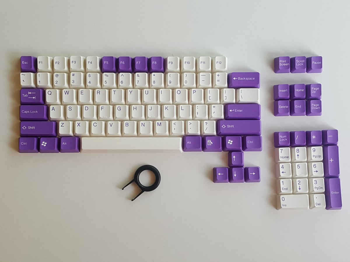 Image of [Tai Hao]Purple / Cream 104 Keycap Doubleshot Keyset