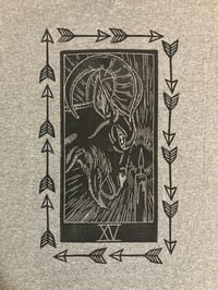 Image 2 of 'The Devil' - Halloween Collection - Custom Blockprint V-neck Tee