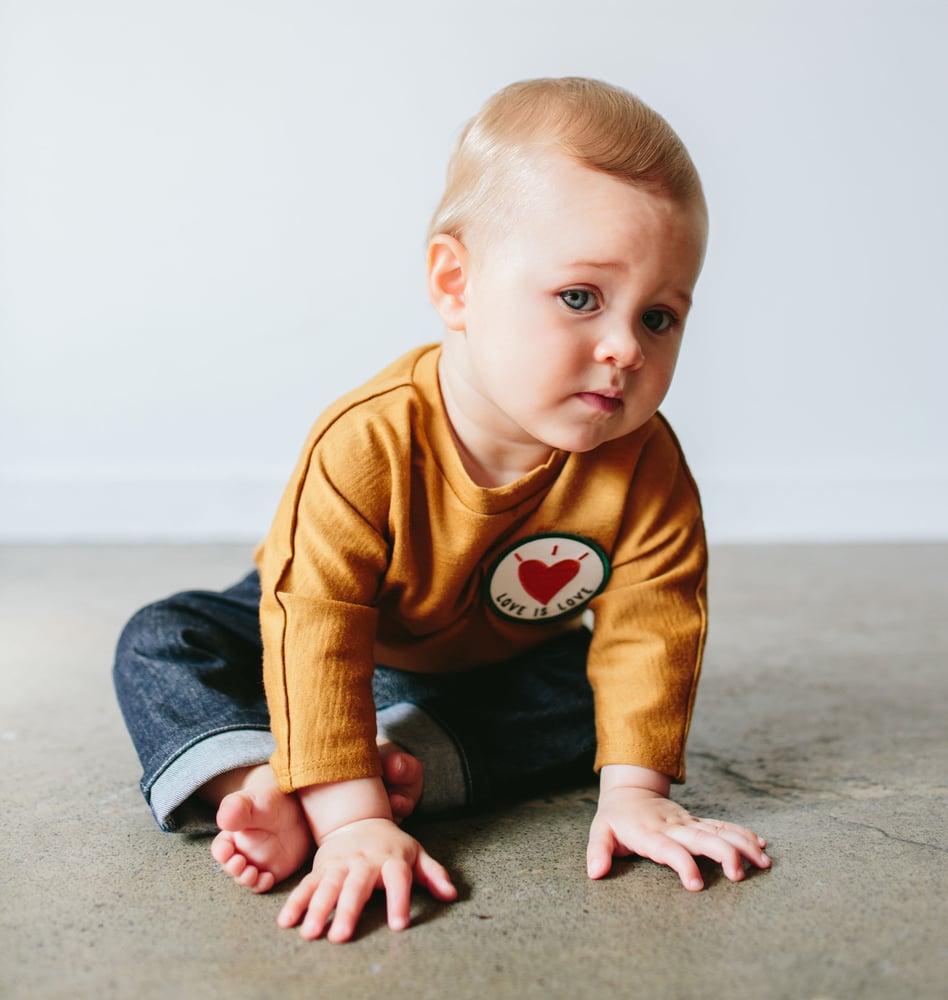 Image of Dropshoulder mustard merino top