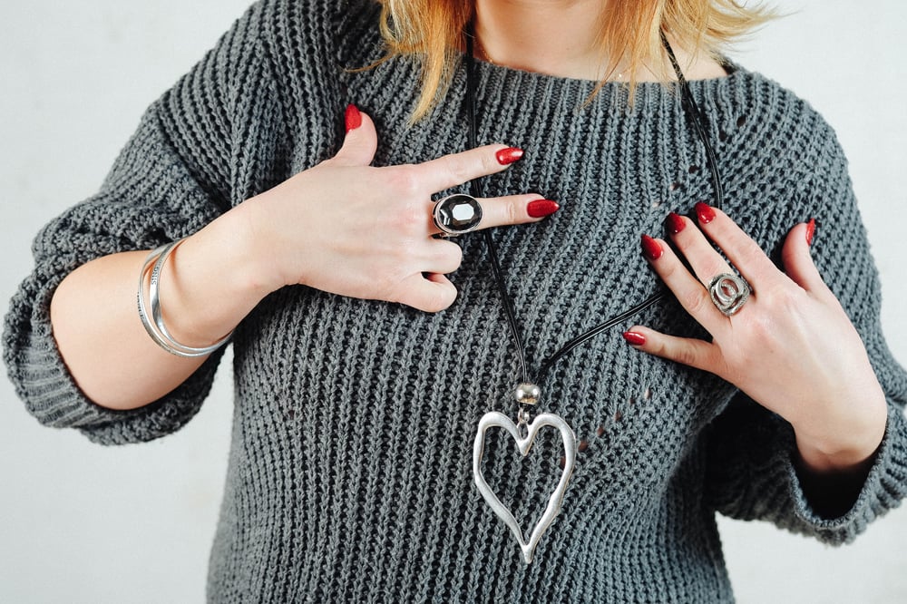 Image of Necklace with leather strap
