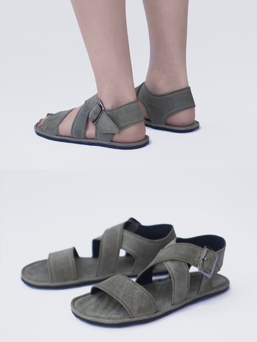 olive leather sandals