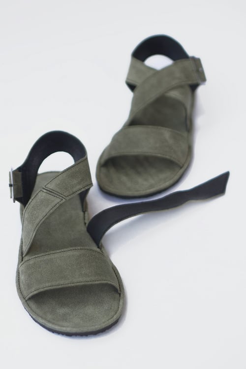 olive leather sandals