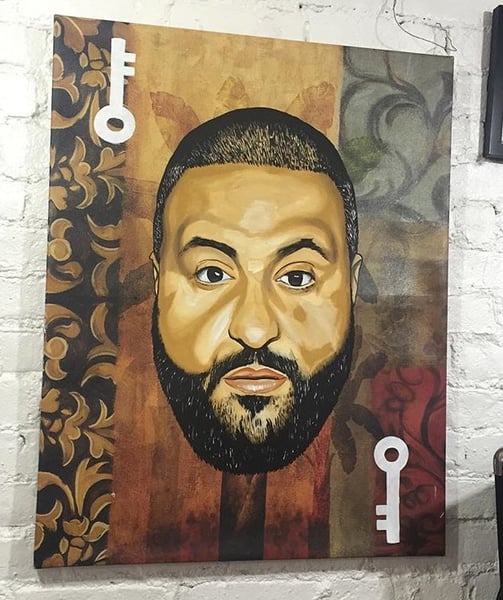 Image of Dj Khaled "The Keys" on 20x26 canvas