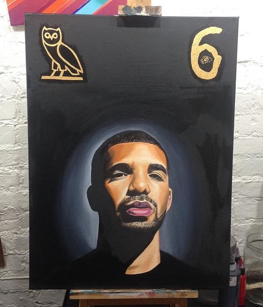 Image of Drake OVO 6 God on 18x24 canvas