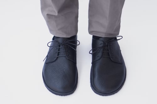 Image of Plain Toe Derby in Pebbled Black