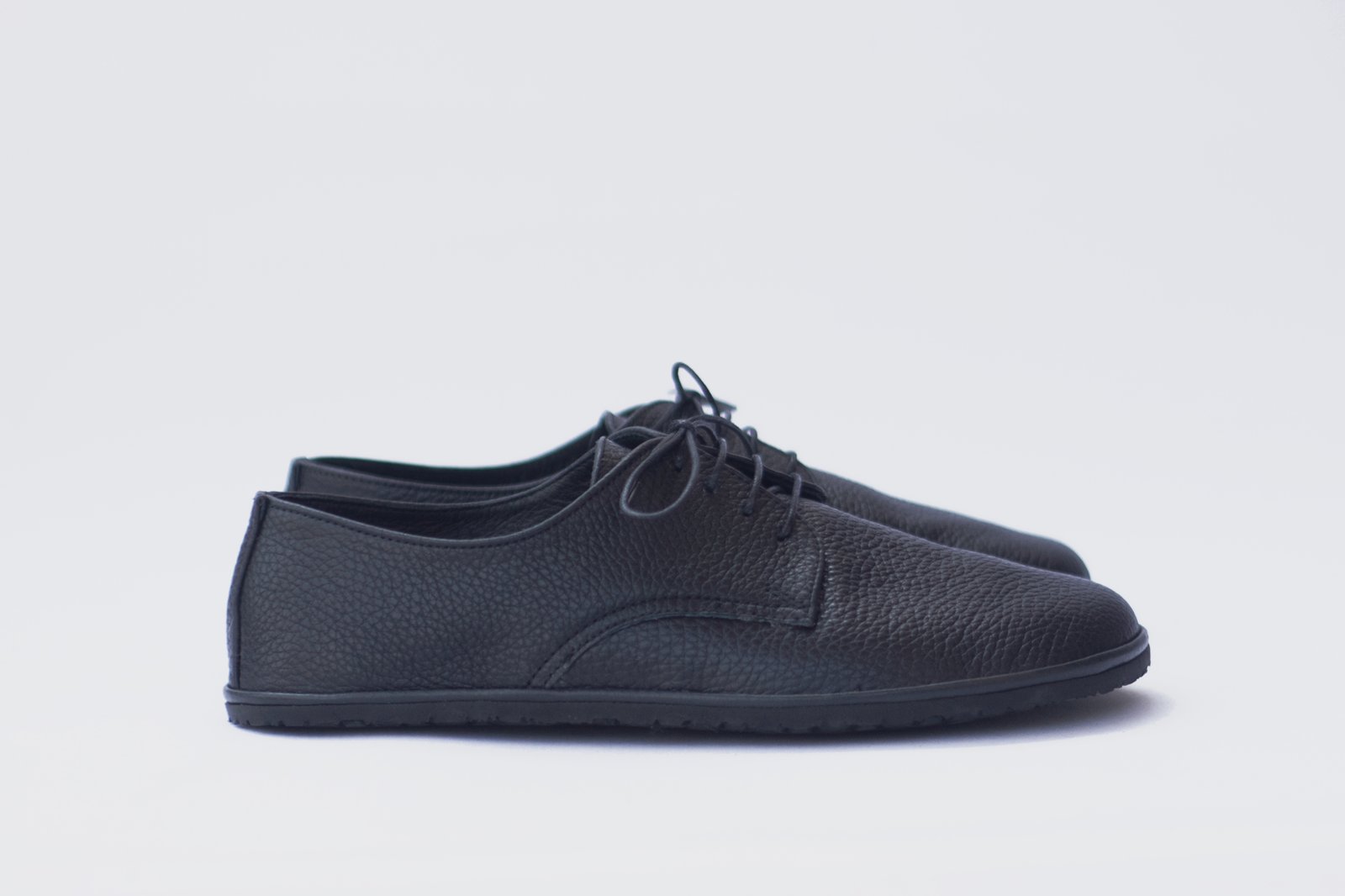 Plain Toe Derby in Pebbled Black | The Drifter Leather handmade shoes