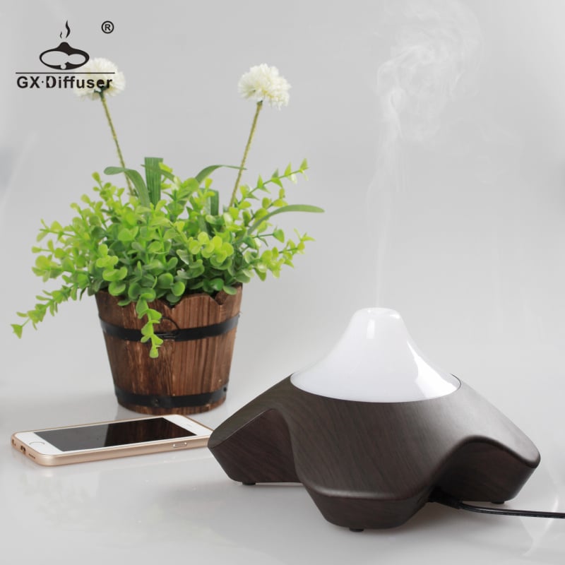 Image of 220ml Aroma Diffuser Aromatherapy Dark Wood Grain Essential Oil Diffuser