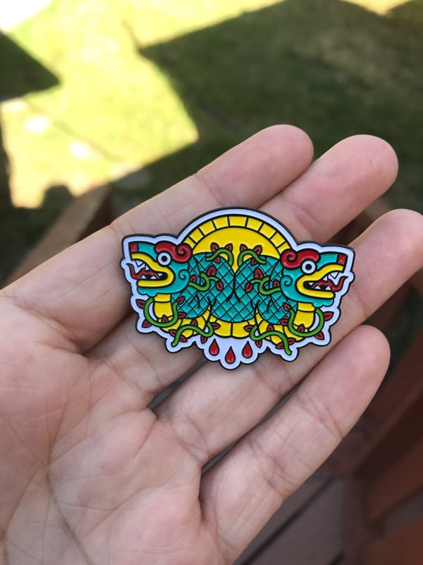 Image of Twin Serpent Pin (Peachmunkey Collab)