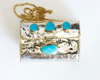 Image 3 of Turquoise and Brass Clutch