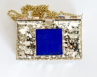 Image 1 of Lapis and Brass Clutch