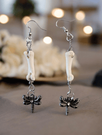Coyote Toe Bone/Bug Earrings 