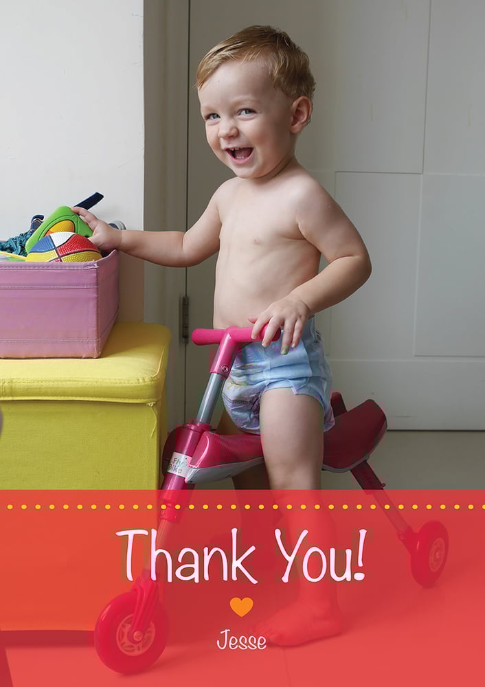 Image of Hong Kong Kid's Photo Thank You Card