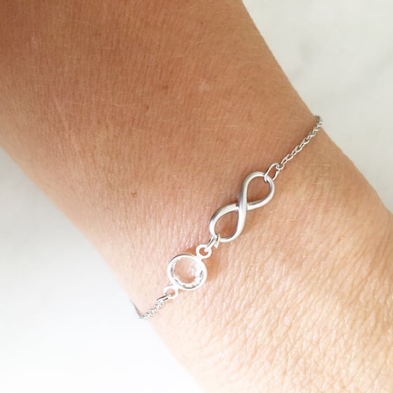 Image of Birthstone infinity bracelet