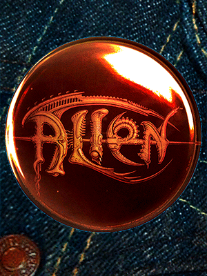 alien monster logo button
