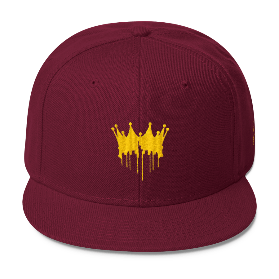 Image of CITY OF KINGZ - BURGUNDY AND GOLD SNAPBACK