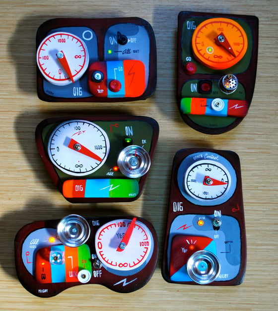 Image of OUT OF CONTROL PANELS (Mini) Handmade Kids L.E.D. Toggle Switch Night Light RESTOCK!