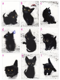 Image 1 of Black Kitties, ACEO prints